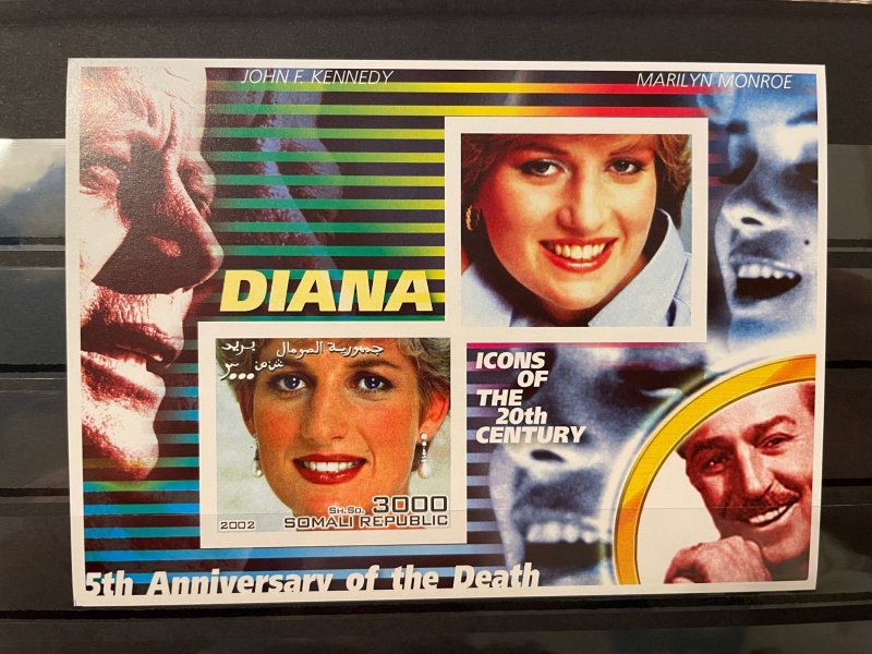 Somalia 2002 : Princess Diana J.F. Kennedy Marilyn Monroe - MNH S/S VF IMPERFO