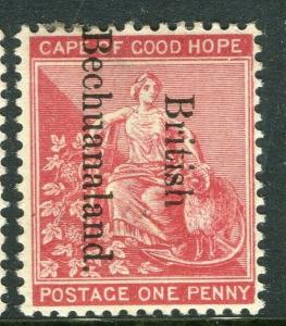 BECHUANALAND; 1890s early QV Optd. issue Mint hinged 1d. value