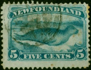 Newfoundland 1880 5c Pale Dull Blue SG48 Good Used