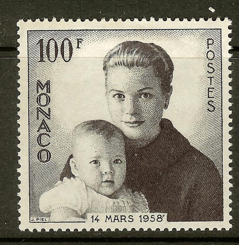 Monaco, Scott #409, 100fr Princesses Grace and Caroline, MH