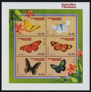 Dominica 2196-8 MNH Butterflies, Flowers