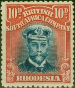 Rhodesia 1918 10d Deep Blue & Red SG270 Fine LMM