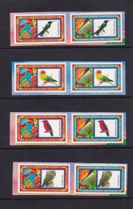 Netherlands Antilles #1051-1052  MNH  2004  birds self-adhesive   4 pairs