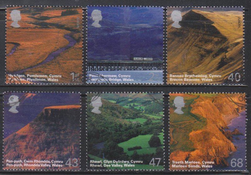 Great Britain,  Wales Scenery (SC# 2215-2220) Used Set