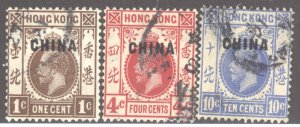 Great Britain- Offices In China, Scott #1,3,6, Used