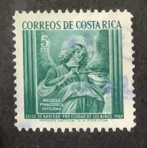 Costa Rica 1962  Scott RA14 used- 5c, Christmas, Music Angel by Melozzo da Forlì