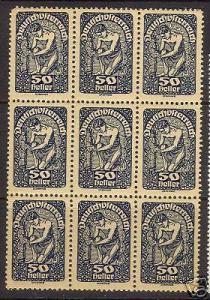 Austria #219 VF/NH Block Of Nine