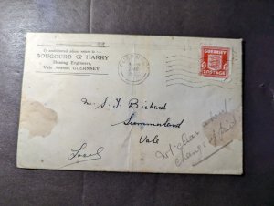 1942 England British Channel Islands Cover Guernsey CI Local Use Bougourd Harry