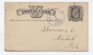 1878 Frankton IN postal card double circle postmark star in circle cancel h.4463