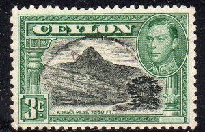 Ceylon 279 - Used - 3c Adam's Peak / George VI (1942) (2)