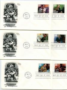 3339-44 Hollywood Composers, set of six  ArtCraft, FDCs