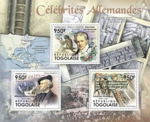 Togo 2011 MNH - Famous German (Wilhelm Richard Wagner, A. von Humboldt).