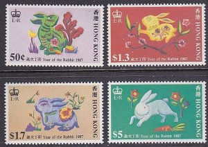 HONG KONG 1987 Year of the Rabbit set MNH..................................A9706