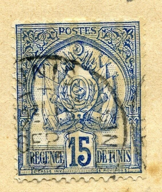 TUNISIA;  1888 early classic Second issue fine used value 15c.