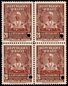 ✔️ HAITI  1947 - DESSALINES AIRMAIL BL/4 - PUNCH & SPECIMEN - SC. C46 [012]