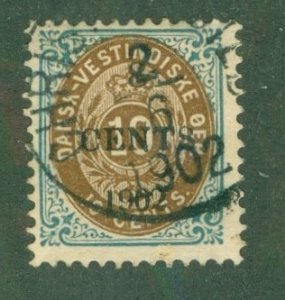 DANISH WEST INDIES 25 USED CV $55.00 BIN $22.50