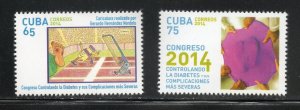 Cuba Sc# 5597-5598  DIABETES  CONGRESS medicine  CPL SET of 2  2014  MNH mint