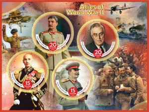 Stamps. Famous people. World War II 2019 1+1 sheets perforated