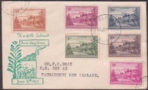 NORFOLK IS 1947 Ball Bay values to 1/- on FDC...............................X189