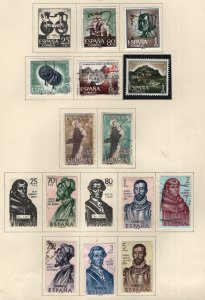 SPAIN, USED ISSUES OF 1963 MOSTLY SETS  31 STAMPS COLLECTION ON PAGES