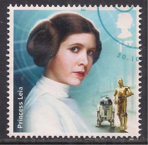 GB 2015 QE2 1st Star Wars Princess Leia Ex Fdc SG 3764 ( 1421 )