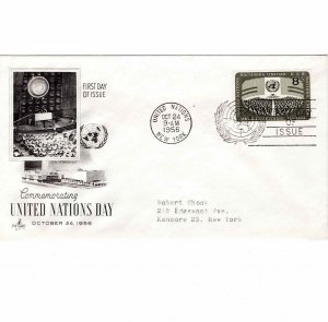 United Nations 1956 FDC Sc 46 United Nations Day UN First Day Artcraft Cachet