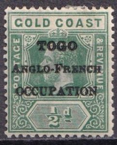 Togo 80 (mhr) ½p George V, grn, ovptd (1916)