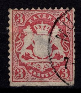 Germany Bavaria 1876 Definitive perf. (damaged), 3k [Used]