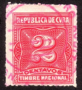 1924, Cuba 2c, Used Revenue stamp