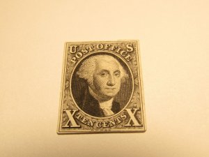 US Stamp, Scott #2P3, 10c Black, Year of Issue 1847, NG AI, with Certificate,