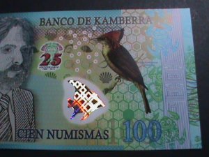 ​AFRICA- 2013-BANK OF KAMBERRA POLYMER-$100 NOTE-UNC- WITH HOLOGRAM FISH-VF