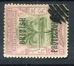 NORTH BORNEO; 1901 early BRITISH PROTECTORATE Optd. issue used 3c. value