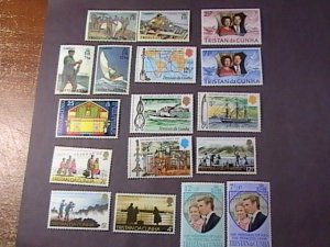 TRISTAN da CUNHA # 174-190 -MINT NEVER/HINGED- 17 STAMP RUN---QEII----1972-73