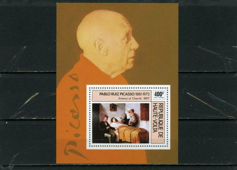 UPPER VOLTA 1975 Sc#C222 PAINTINGS BY PABLO PICASSO S/S MNH