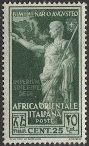 ITALIAN EAST AFRICA  Italy 1938 Sc 23  25c LH  VF, Augustus Caesar