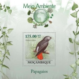 Mozambique - Parrots on Stamps-  Stamp Souvenir Sheet - 13A-316