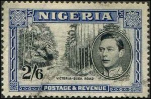 British Nigeria SC# 63a KGVI Victoria-Buea Road 1s6d Perf 13-1/2 SCV$7.00 (ital)