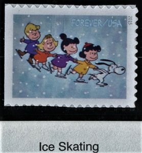 SCOTT 5023 CHARLIE BROWN & GROUP SKATING  - MNH - IN BLACK MOUNTING