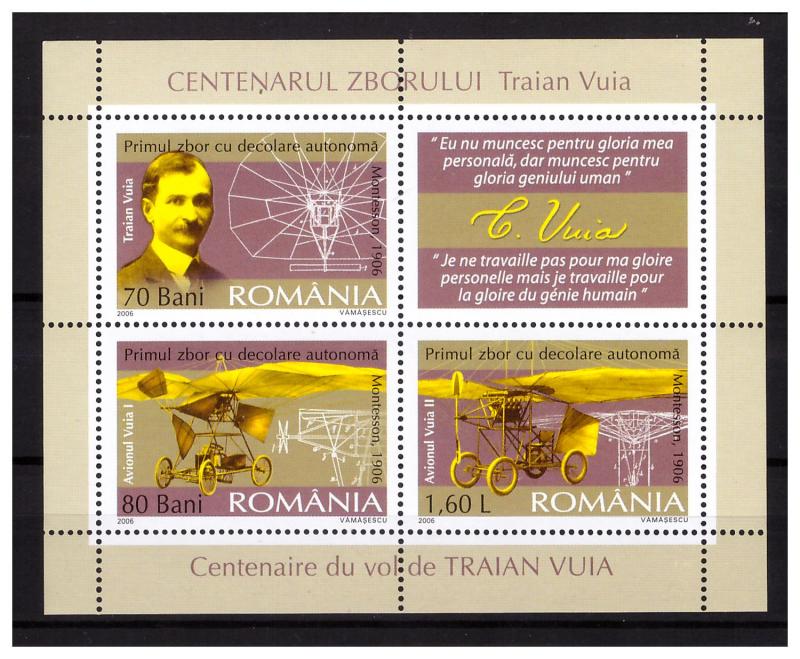 ROMANIA 2006 Aviation  MS MNH