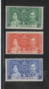 ST. HELENA #115-117 1937 CORONATION ISSUE MINT VF NH O.G cc