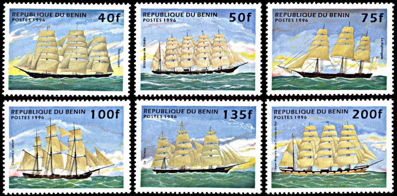 Benin 850-855, MNH, Sailing Ships