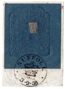 (I.B) George IV Revenue : Impressed Duty £5 (Norfolk 1838)