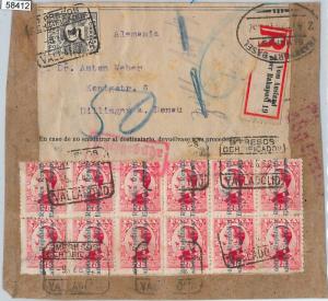 58412 -  SPAIN - POSTAL HISTORY: Edifil # 512 block of 12 on PARCELL COVER  1932