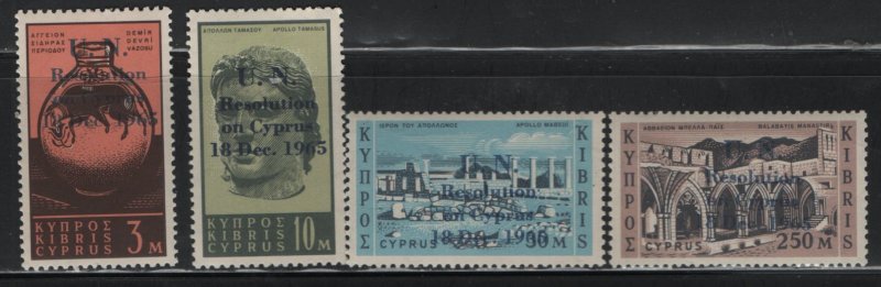 CYPRUS, 265-268, (4) SET,  MNH, 1966, Overprinted