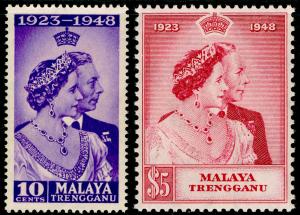 MALAYSIA - Trengganu SG61-62, COMPLETE SET, NH MINT. Cat £26. RSW.