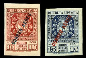 Spain #C88-89 (Ed. 729-730) Cat€400, 1936 1st National Philatelic Exhibitio...