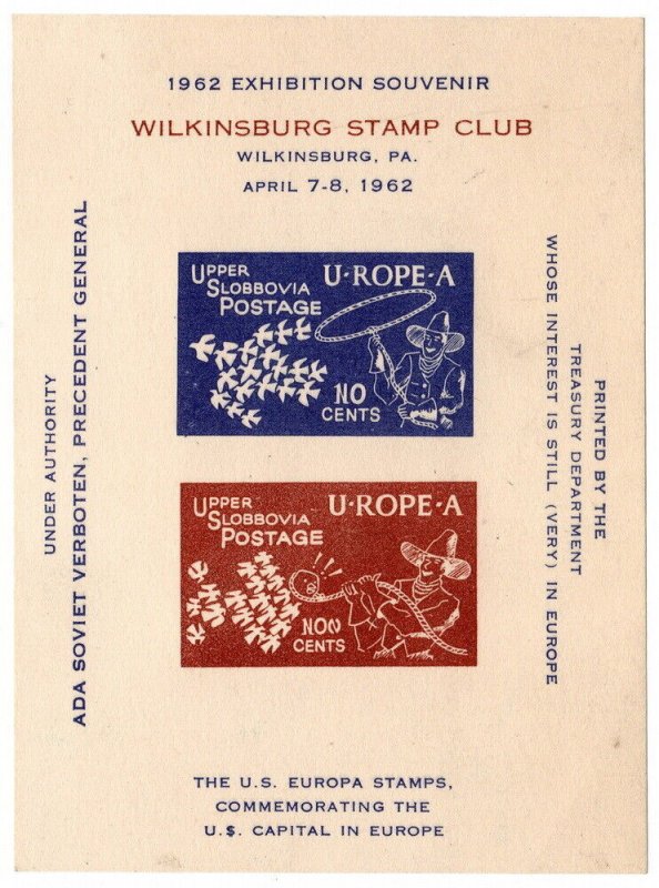 (I.B) US Cinderella : Wilkinsburg Stamp Club Exhibition Souvenir (1962)