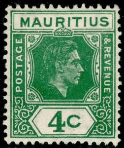 MAURITIUS SG254c, 4c dull green, LH MINT.