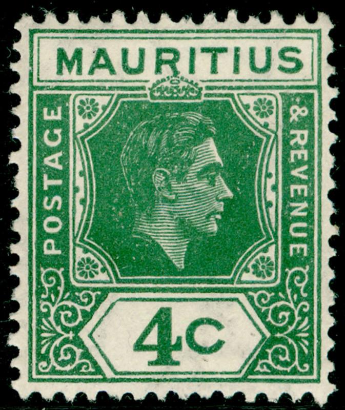 MAURITIUS SG254c, 4c dull green, LH MINT.