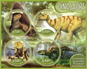 Stamps Dinosaurs 1+1 sheets perforated MNH** 2017 year